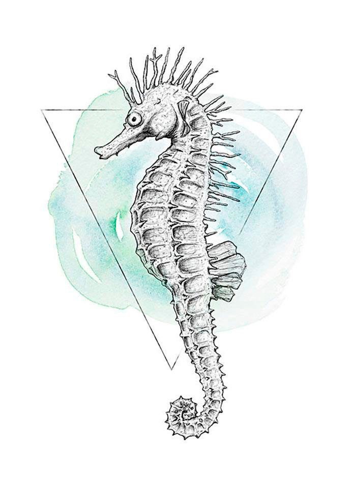 Komar Bild »Sea Horse Watercolor«, Tiere, (1 St.), Wandbild zur Dekoration - ohne Rahmen Komar Bild »Sea Horse Watercolor«, Tiere, (1 St.), Wandbild zur Dekoration - ohne Rahmen von Komar