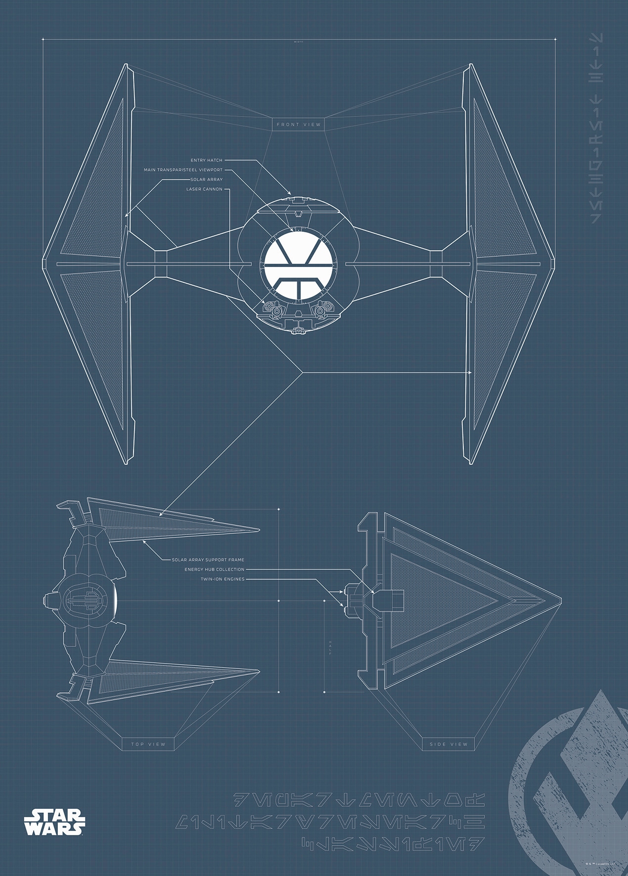 Komar Poster »Star Wars Blueprint Sith TIE-Fighter«, Star Wars, (1 St.) von Komar