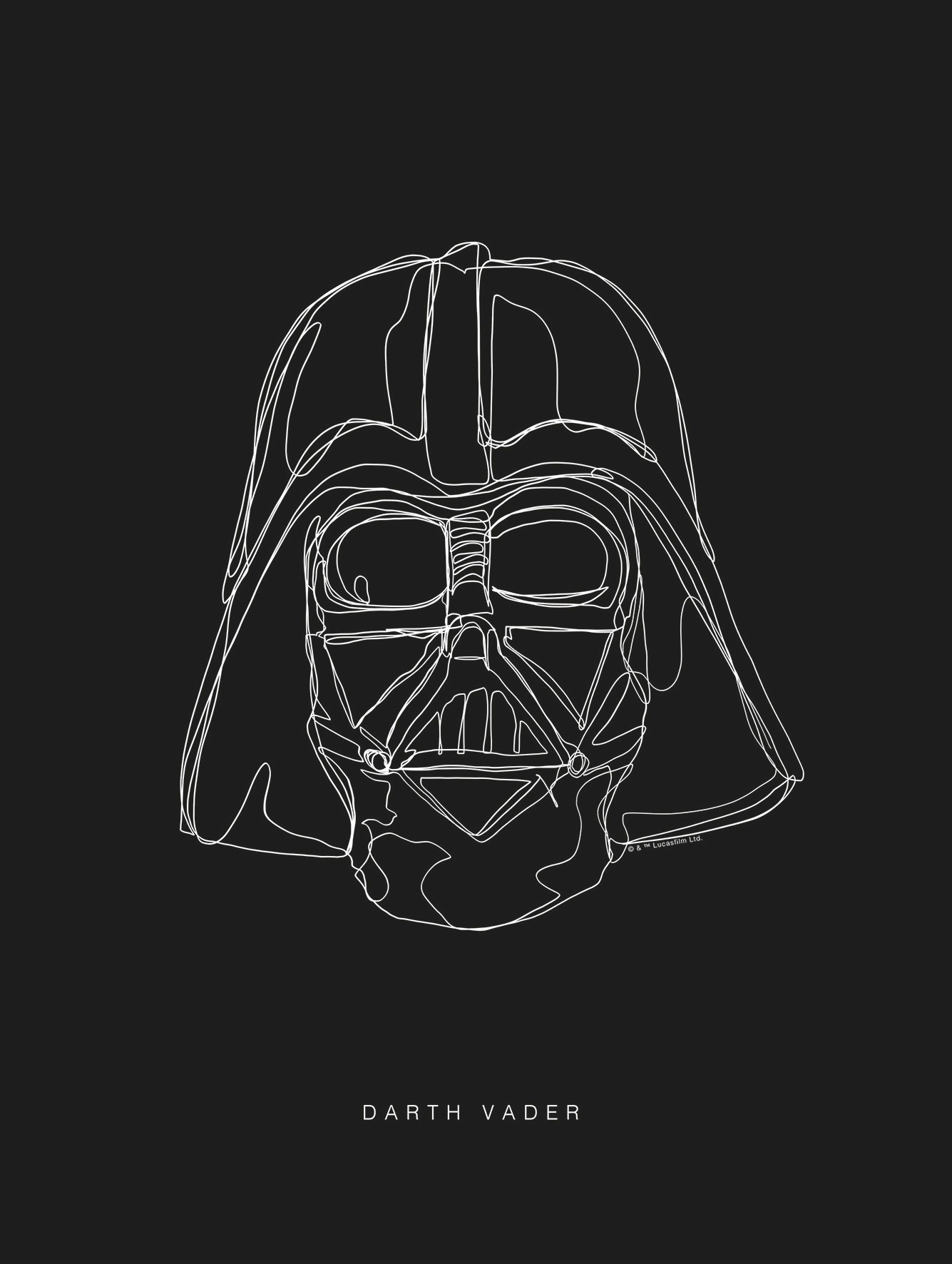 Komar Poster »Star Wars Lines Dark Side Vader«, Star Wars, (1 St.) von Komar
