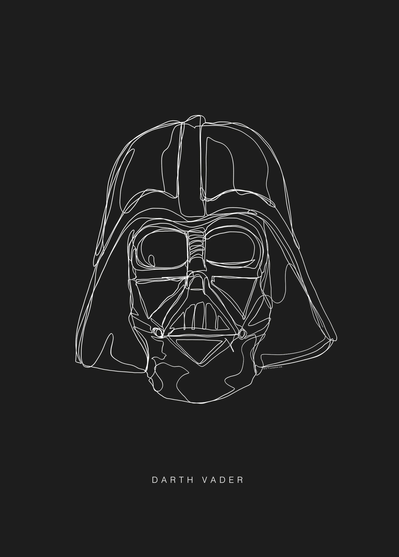 Komar Poster »Star Wars Lines Dark Side Vader«, Star Wars, (1 St.) von Komar