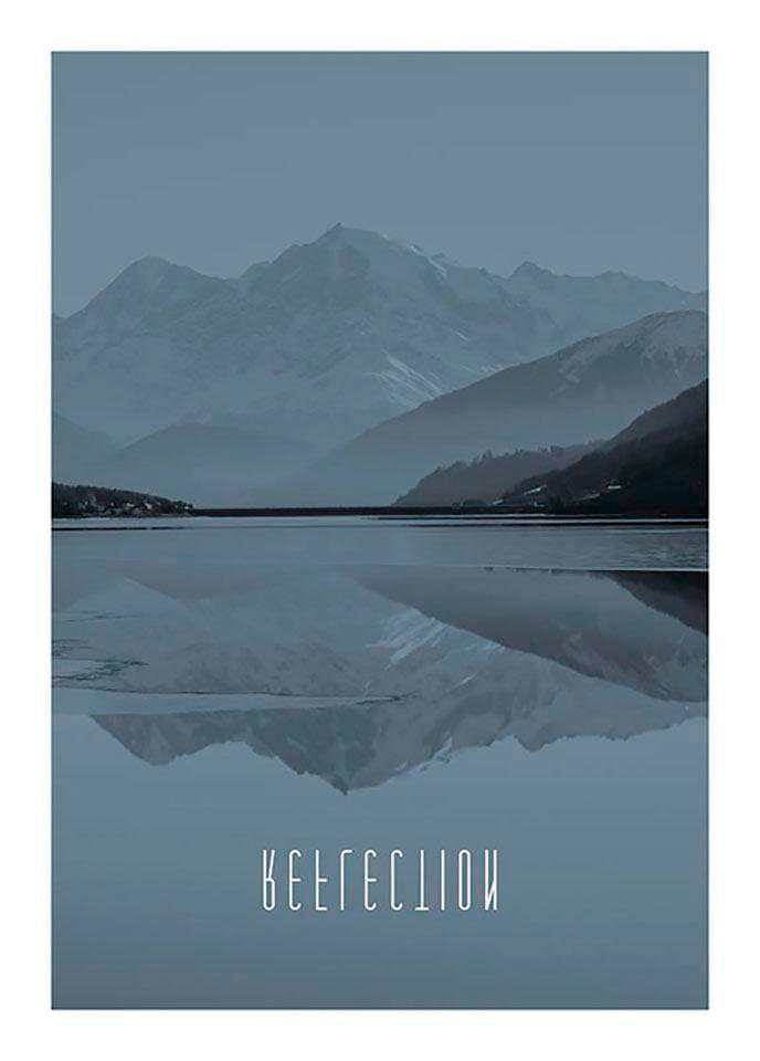 Komar Poster »Word Lake Reflection Steel«, Natur, (1 St.) von Komar