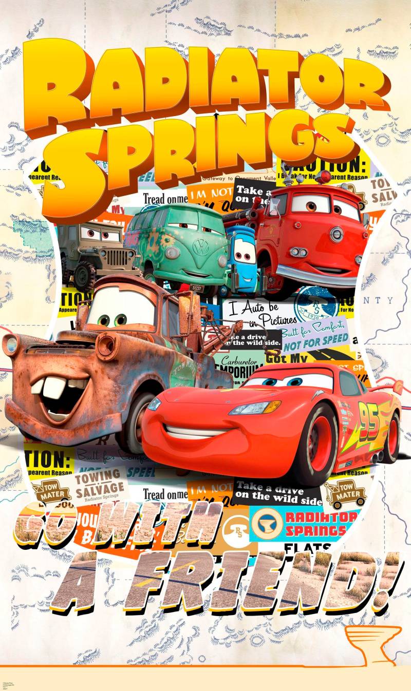 Komar Vliestapete »Digitaldruck Vlies - Cars Take The Open Road - Grösse 120 x 200 cm«, bedruckt, Kinderzimmer von Komar