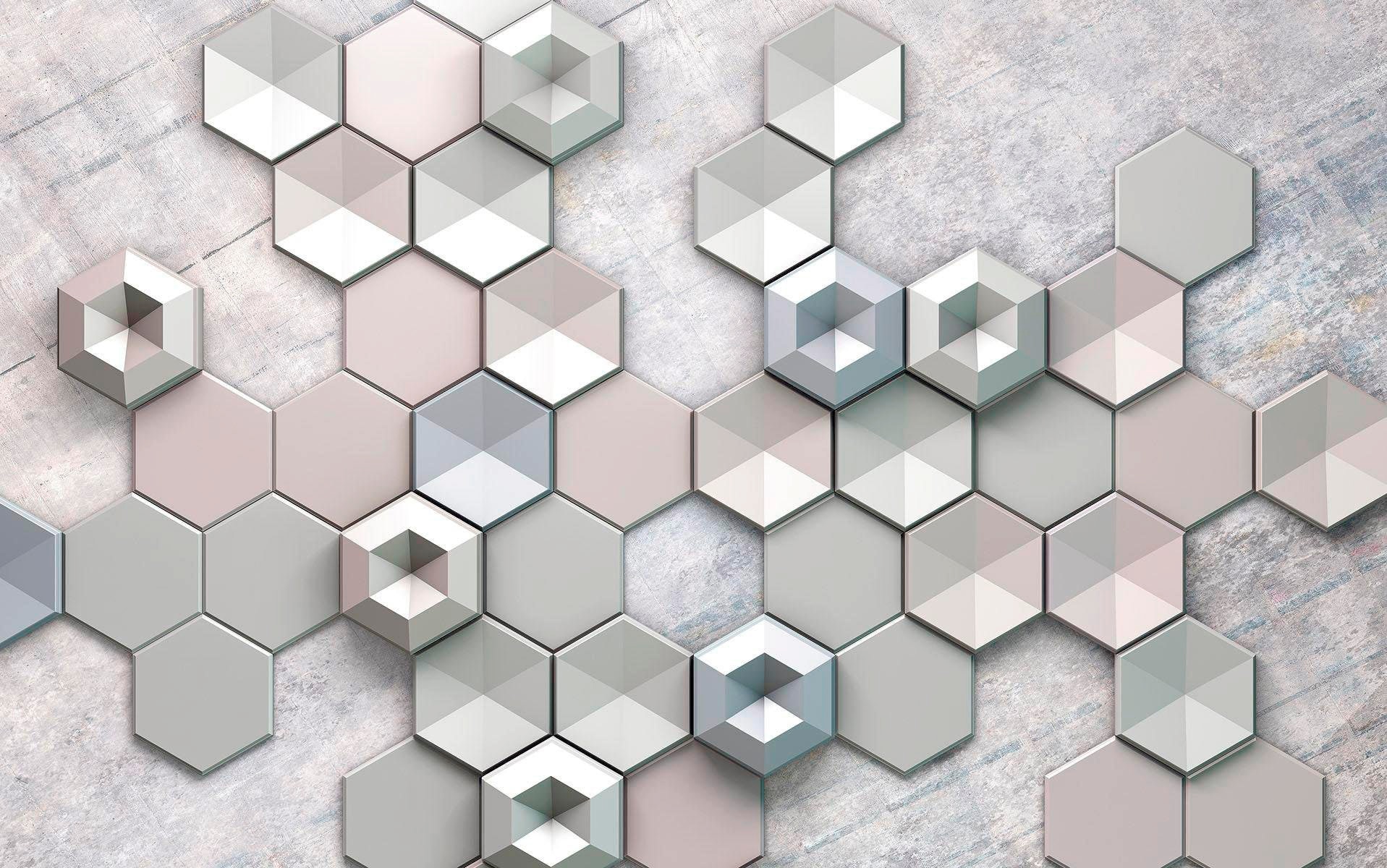 Komar Vliestapete »Hexagon Concrete« von Komar