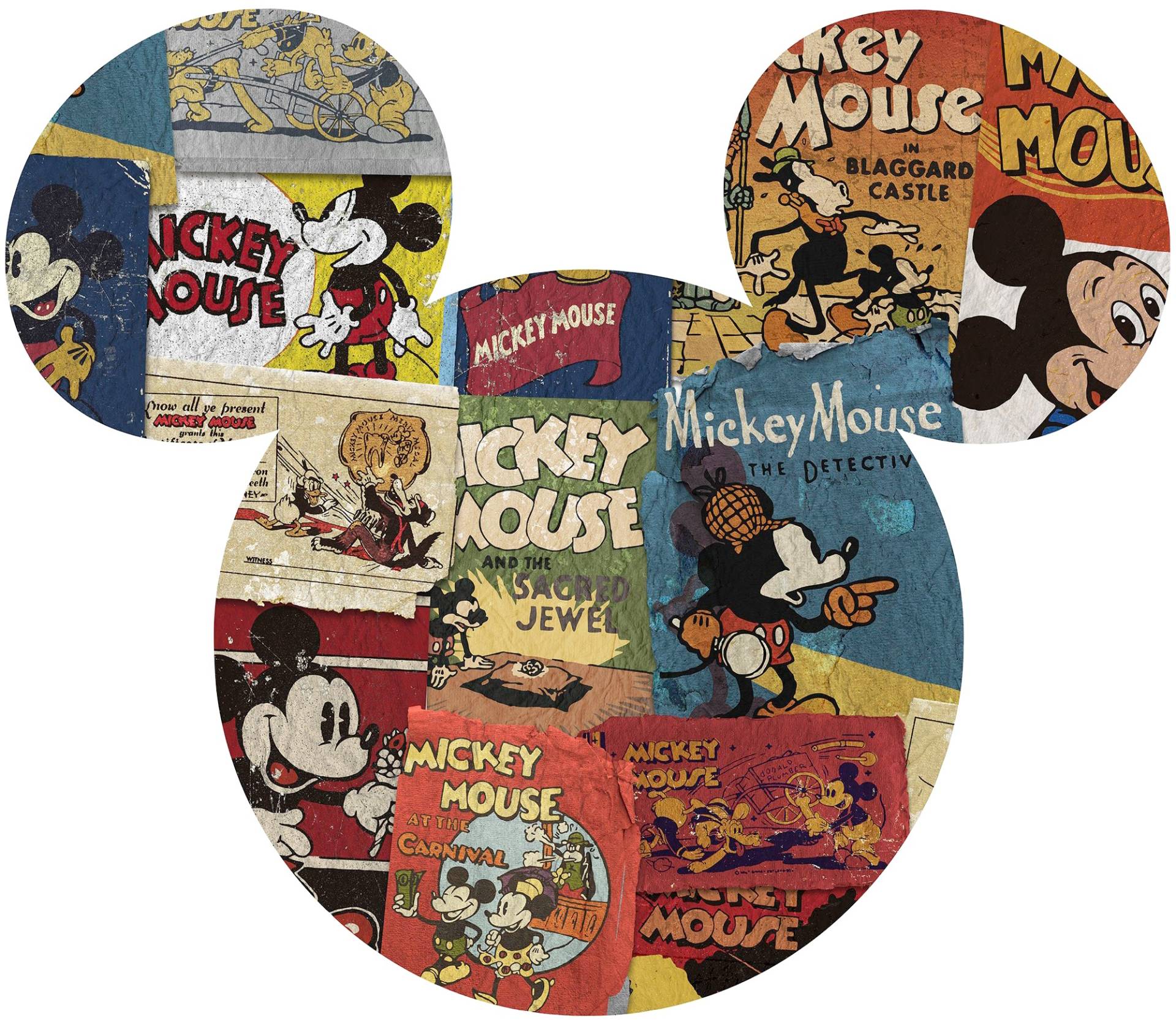 Komar Vliestapete »Vlies selbstklebend - Mickey Head Billboard - Grösse 125 x 125 cm«, bedruckt, Kinderzimmer von Komar