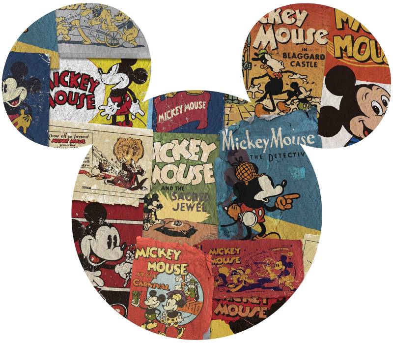 Komar Vliestapete »Vlies selbstklebend - Mickey Head Billboard - Grösse 125 x 125 cm«, bedruckt, Kinderzimmer von Komar