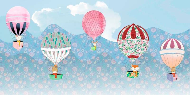 Komar Vliestapete »Digitaldruck Vlies - Happy Balloon - Grösse 500 x 250 cm«, bedruckt, Wohnzimmer, Schlafzimmer von Komar