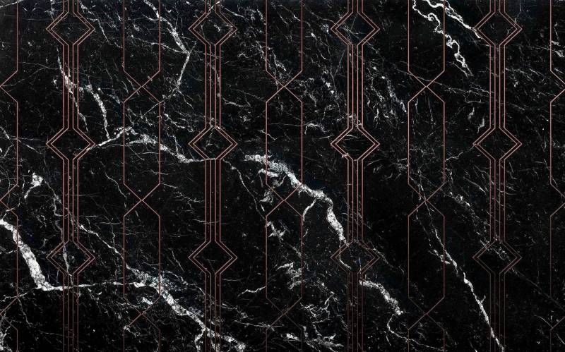 Komar Vliestapete »Digitaldruck Vlies - Marble Black - Grösse 400 x 250 cm«, bedruckt, Wohnzimmer, Schlafzimmer von Komar
