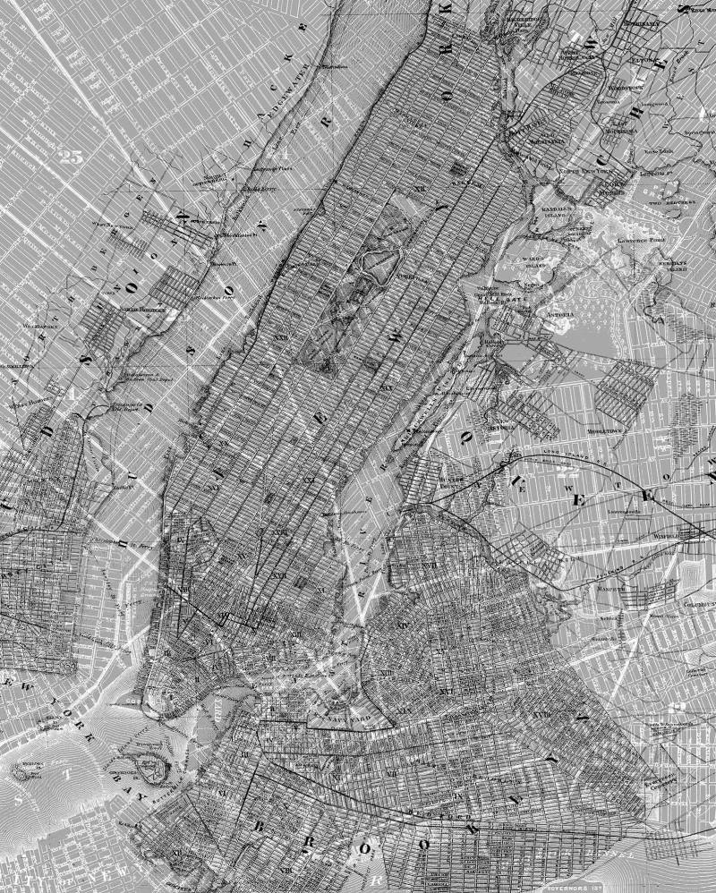Komar Vliestapete »Digitaldruck Vlies - NYC Map - Grösse 200 x 250 cm«, bedruckt, Wohnzimmer, Schlafzimmer von Komar