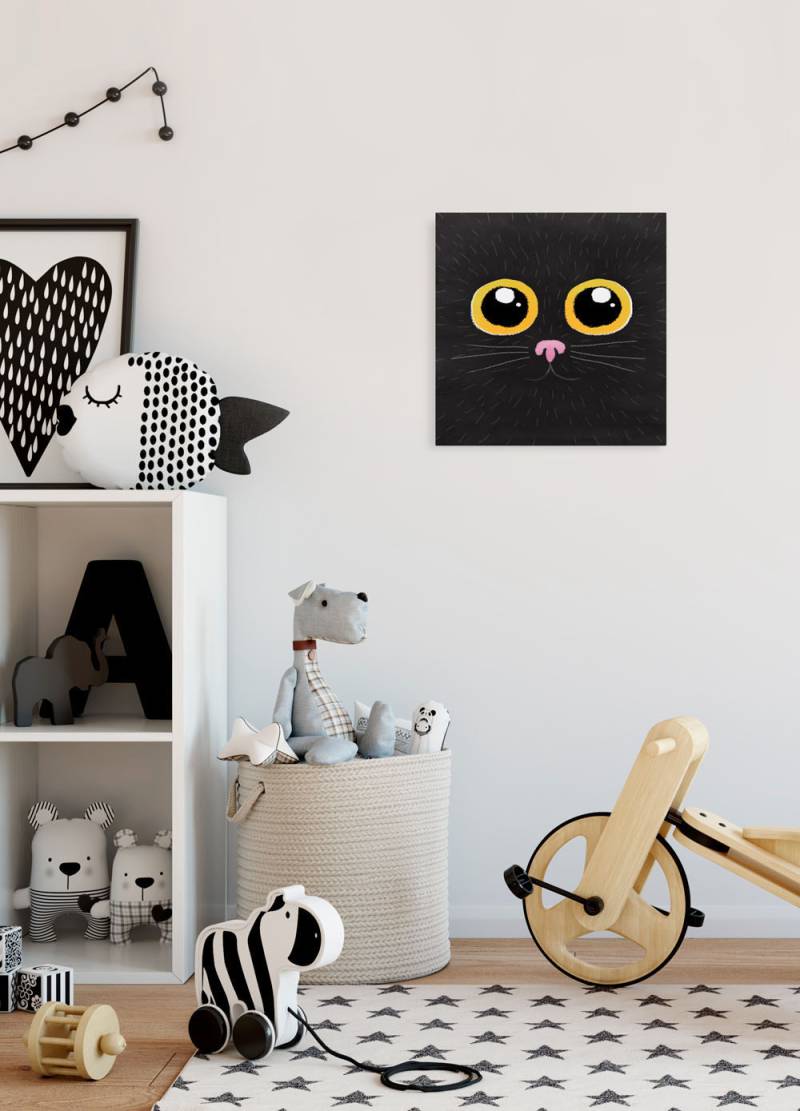 Komar Leinwandbild »Black Cat - Grösse 30 x 30 cm«, Natur, (1 St.), Keilrahmenbild mi Echtholzrahmen von Komar