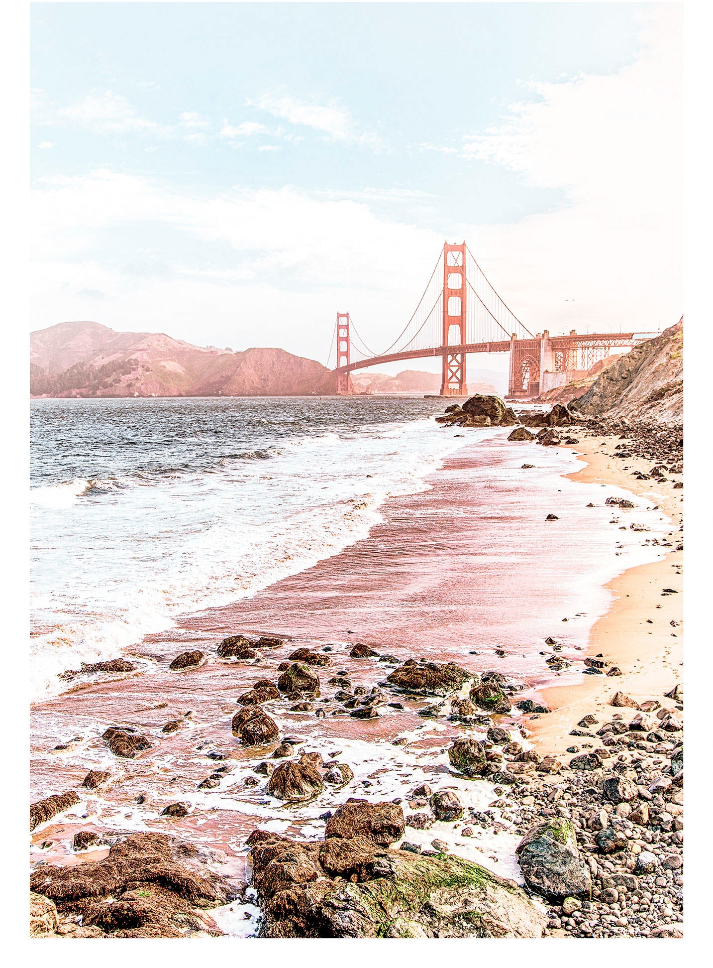 Komar Wandbild »Golden Gate«, (1 St.), Deutsches Premium-Poster Fotopapier mit seidenmatter Oberfläche und hoher Lichtbeständigkeit. Für fotorealistische Drucke mit gestochen scharfen Details und hervorragender Farbbrillanz. von Komar