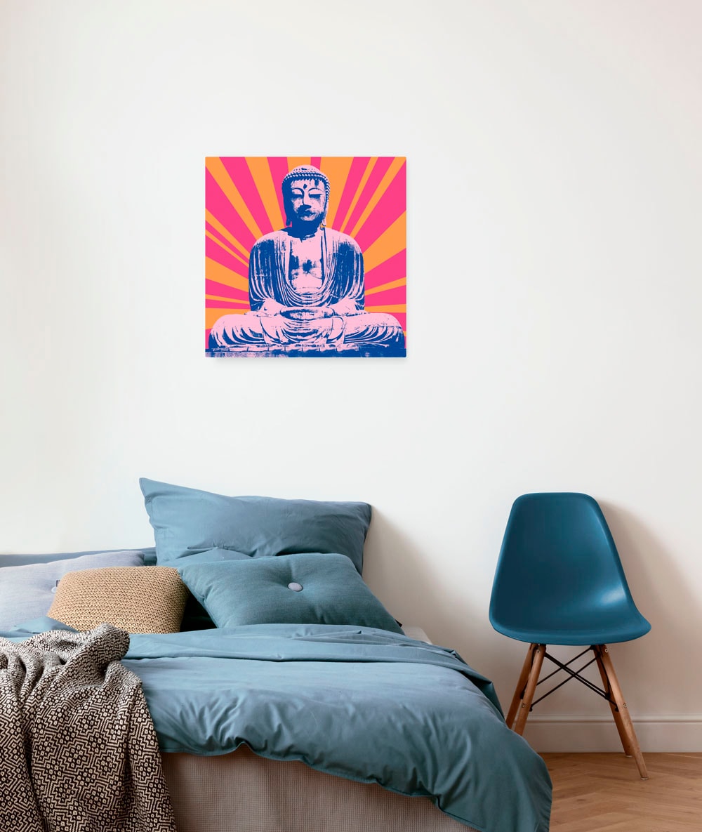Komar Leinwandbild »Hippie Buddha - Grösse 40 x 40 cm«, Natur, (1 St.), Keilrahmenbild mi Echtholzrahmen von Komar
