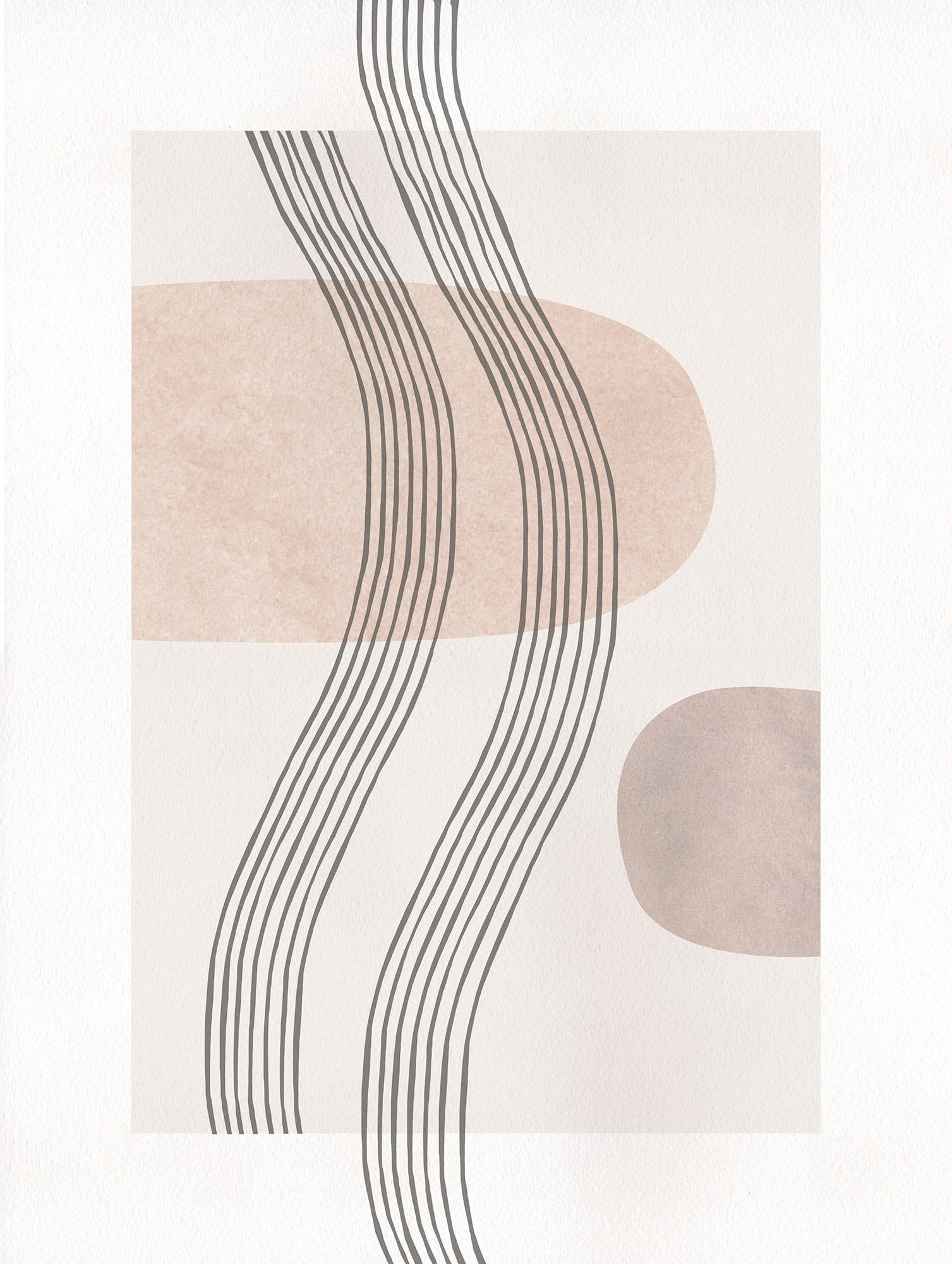 Komar Wandbild »Line Art Waves«, (1 St.), Deutsches Premium-Poster Fotopapier mit seidenmatter Oberfläche und hoher Lichtbeständigkeit. Für fotorealistische Drucke mit gestochen scharfen Details und hervorragender Farbbrillanz. von Komar