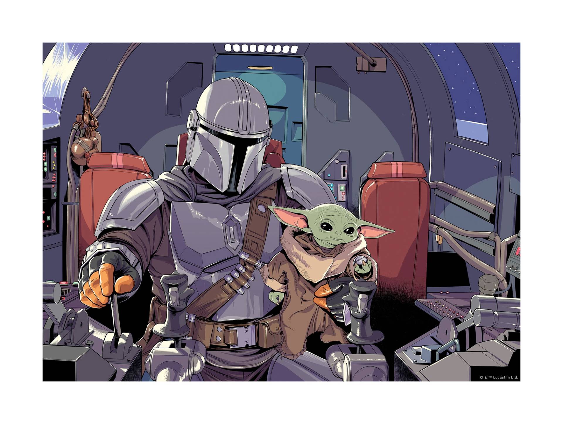 Komar Wandbild »Mandalorian The Child Cockpit«, Disney-Star Wars, (1 St.) von Komar