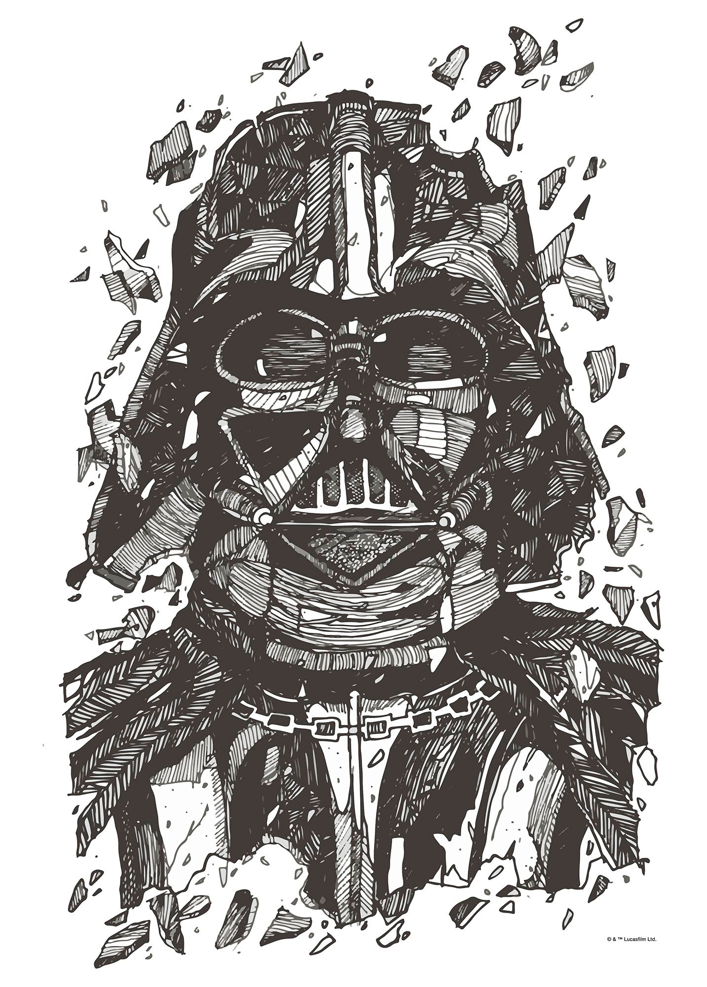 Komar Bild »Star Wars Darth Vader Drawing«, Disney, (1 St.), Wandbild zur Dekoration im Kinderzimmer - ohne Rahmen von Komar