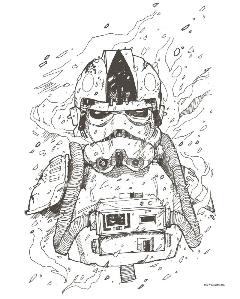 Komar Bild »Star Wars Pilot Drawing«, Disney, (1 St.), Wandbild zur Dekoration im Kinderzimmer - ohne Rahmen von Komar