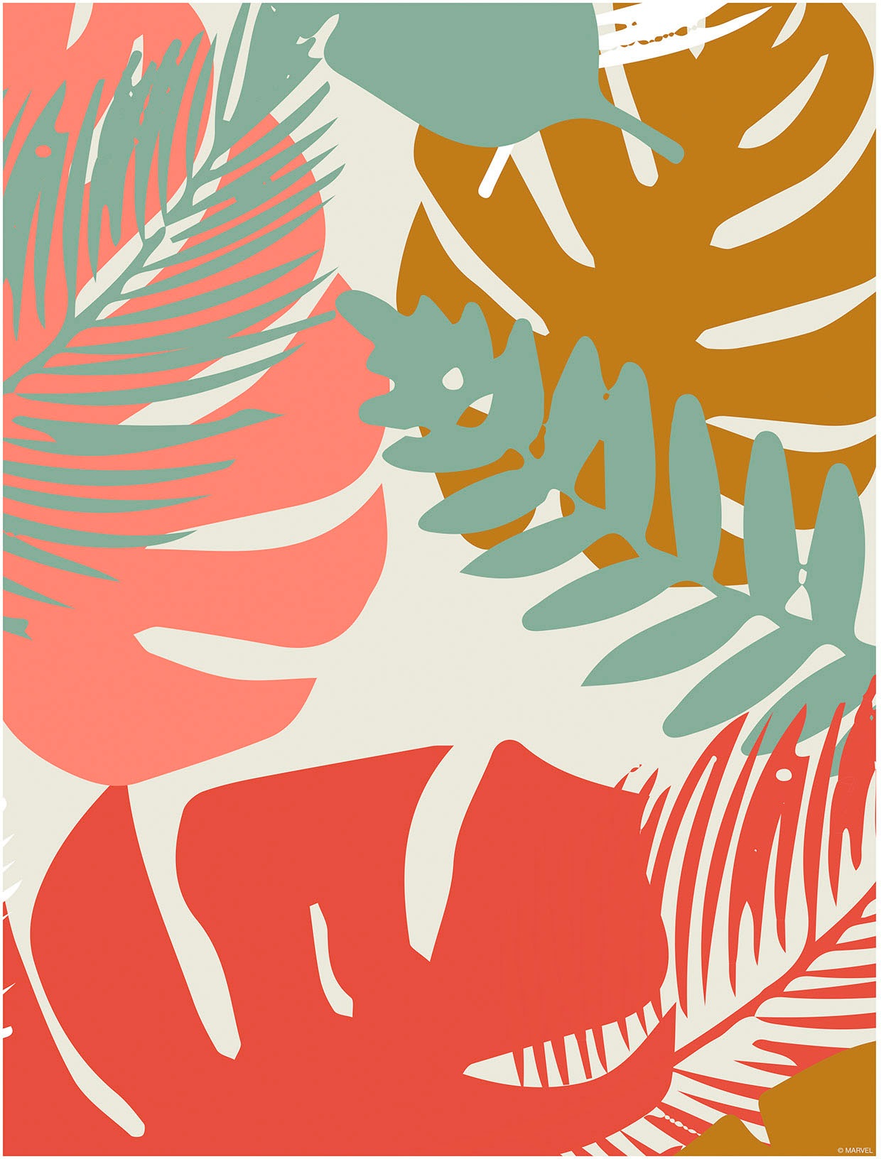 Komar Wandbild »Winter Tropics Black Panther Plants«, (1 St.), Deutsches Premium-Poster Fotopapier mit seidenmatter Oberfläche und hoher Lichtbeständigkeit. Für fotorealistische Drucke mit gestochen scharfen Details und hervorragender Farbbrillanz. von Komar