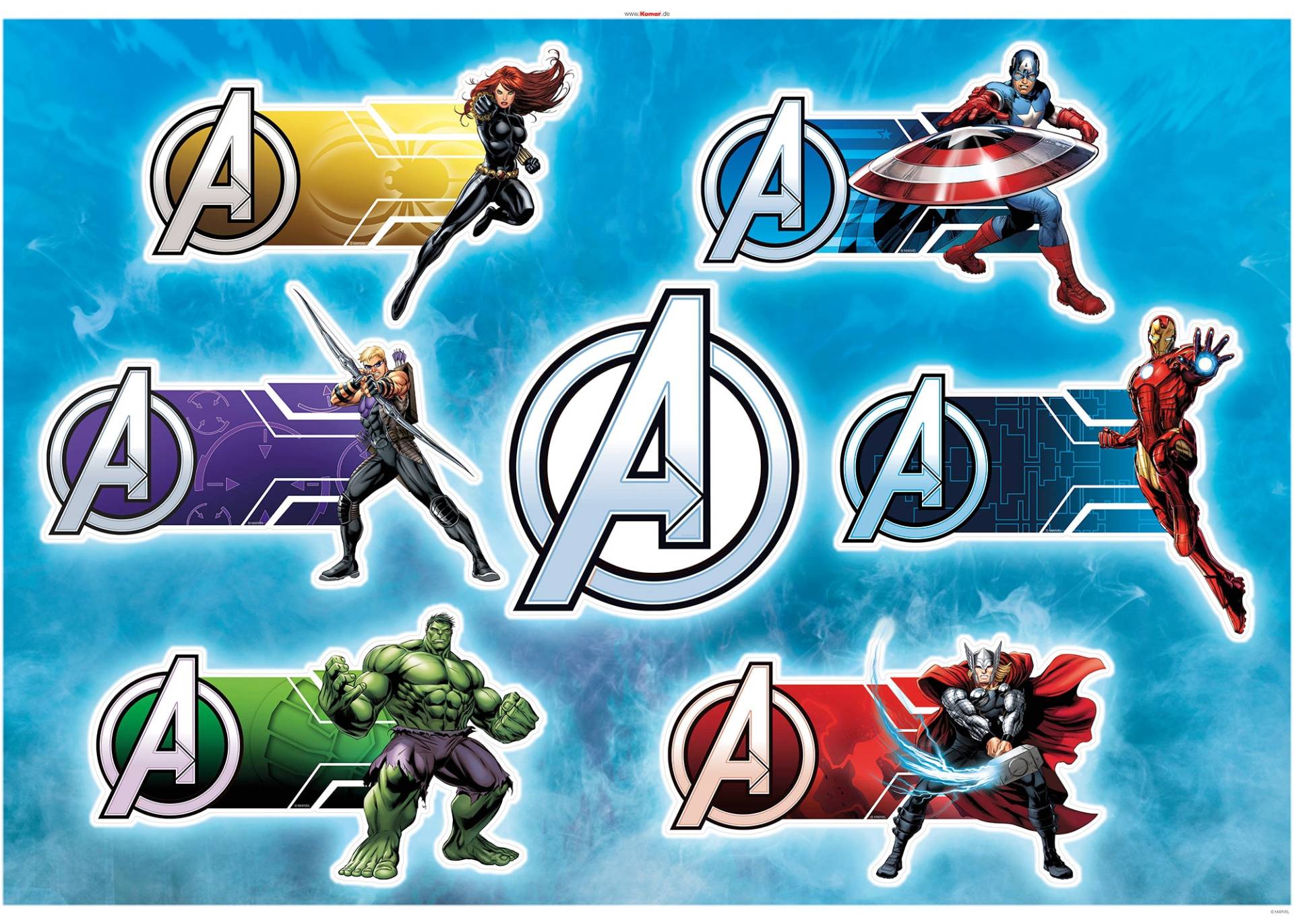 Komar Wandtattoo »Avengers Plates«, (7 St.) von Komar