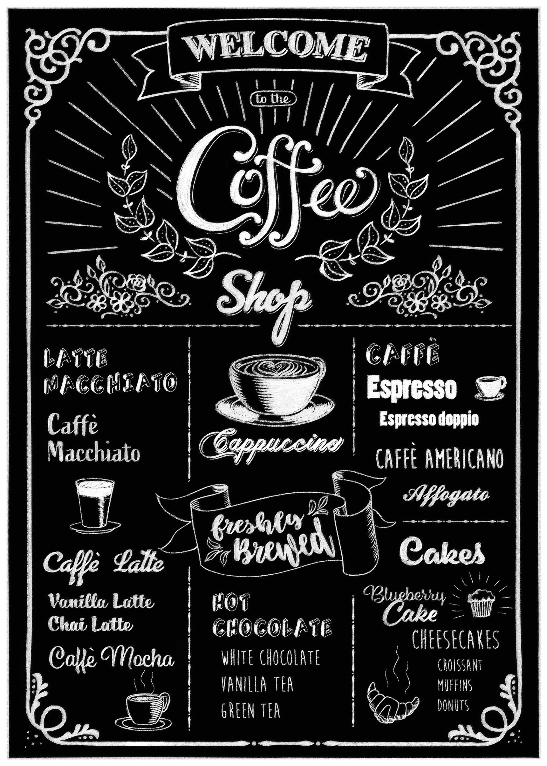 Komar Wandtattoo »Coffeeshop - Grösse 50 x 70 cm«, (1 St.), selbstklebend, Wandsticker von Komar