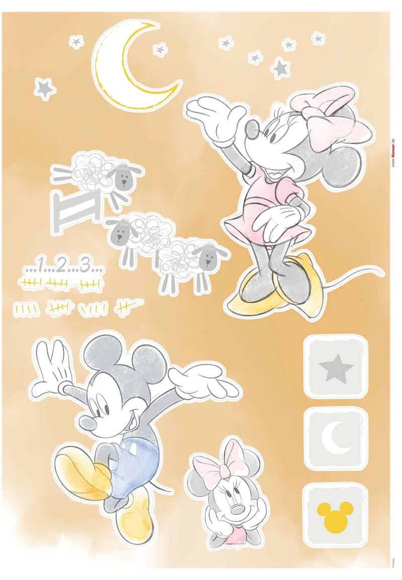 Komar Wandtattoo »Mickey Counting Sheeps - Grösse 50 x 70 cm«, (15 St.), selbstklebend, Wandsticker, Kinderzimmer von Komar