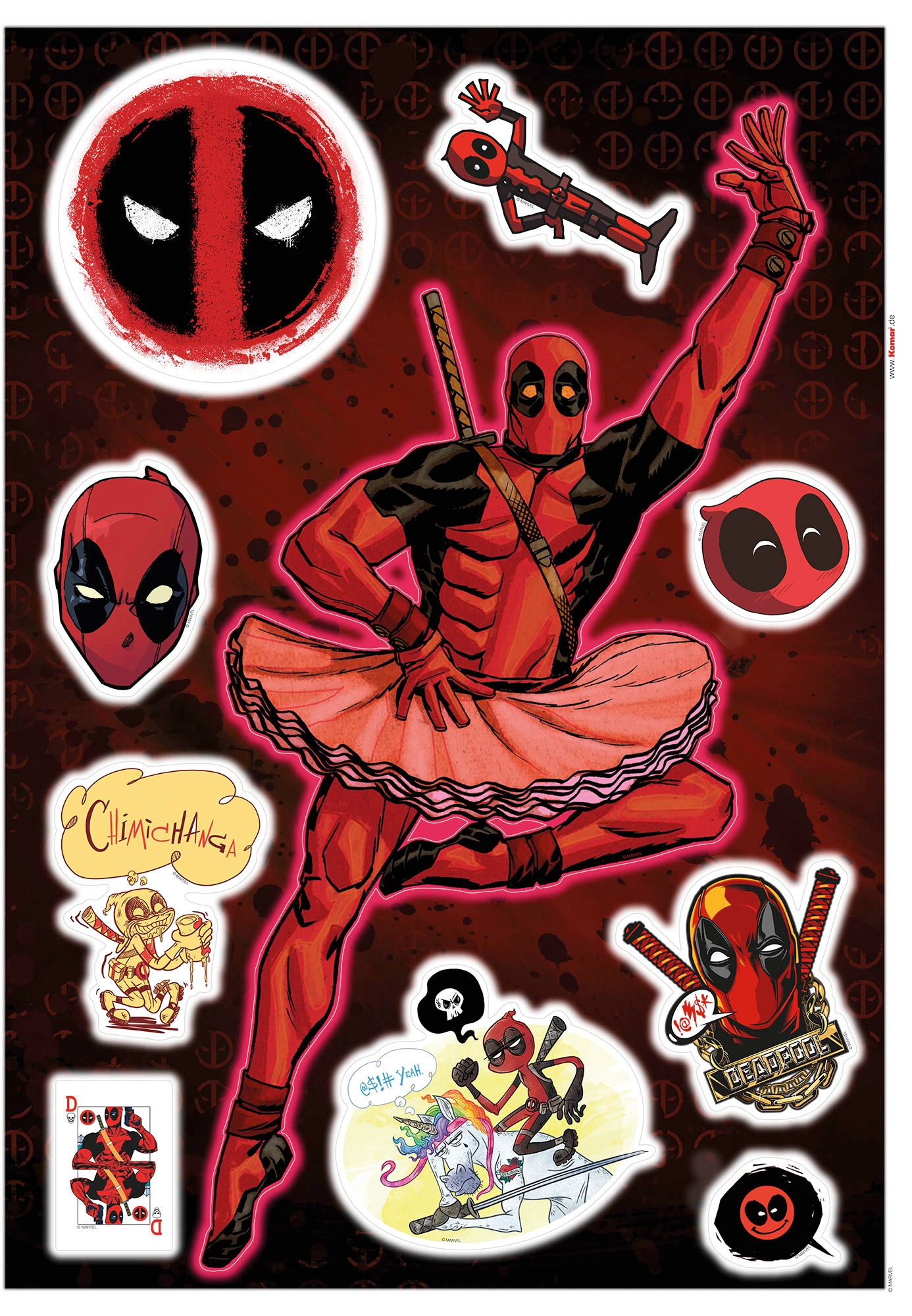 Komar Wandtattoo »Deadpool Derppool«, (10 St.) von Komar