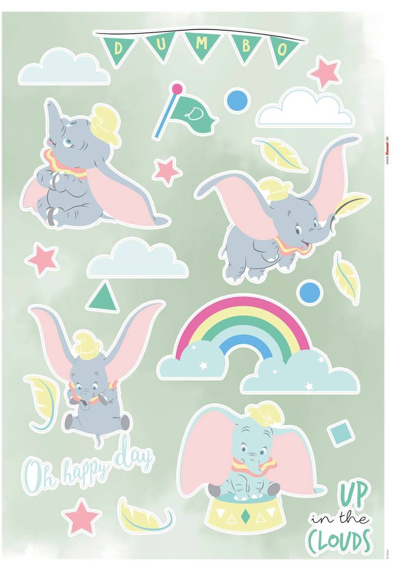 Komar Wandtattoo »Dumbo Daydream - Grösse 50 x 70 cm«, (26 St.), selbstklebend, Wandsticker, Kinderzimmer von Komar