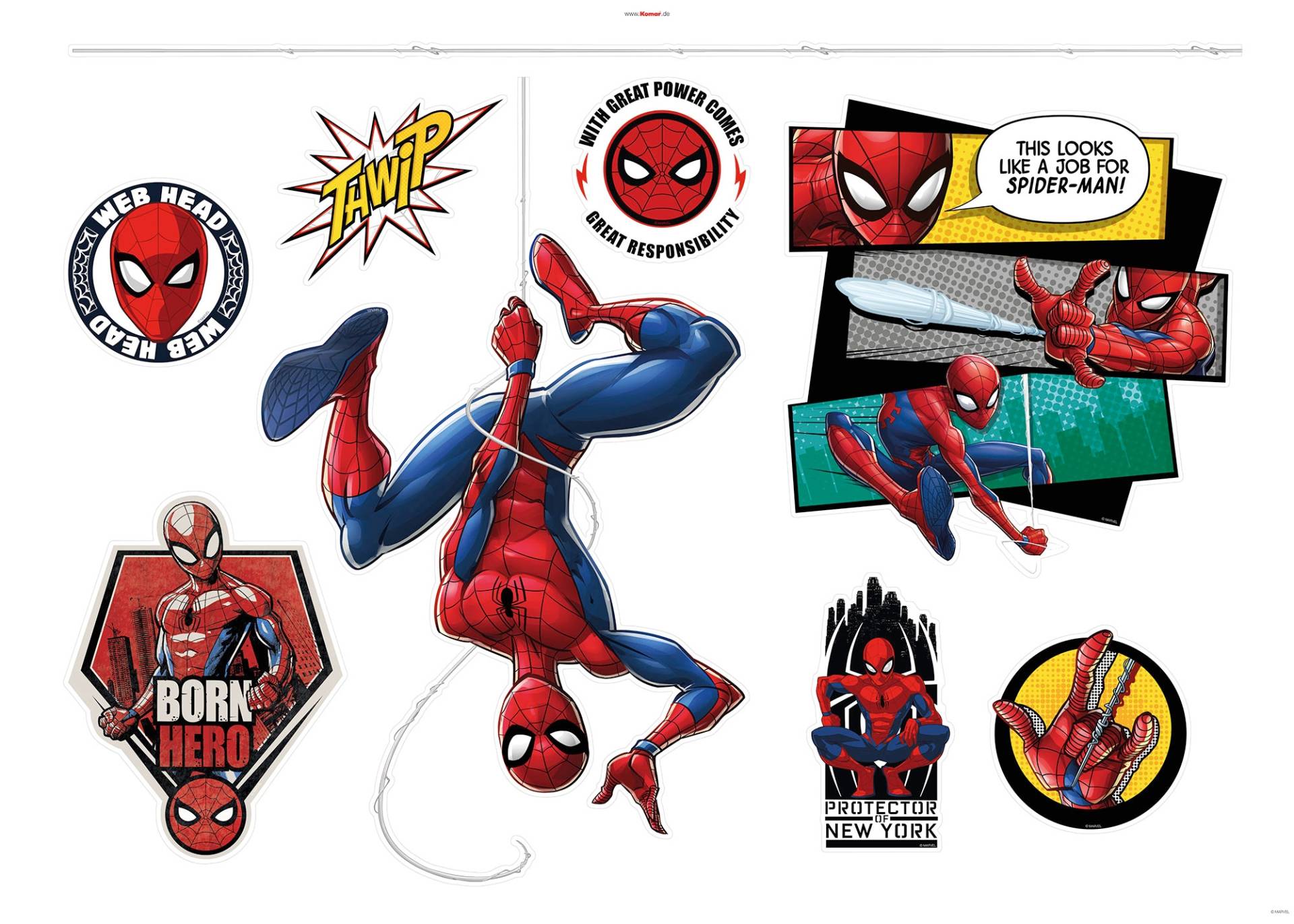 Komar Wandtattoo »Spider-Man Web Head«, (8 St.) von Komar