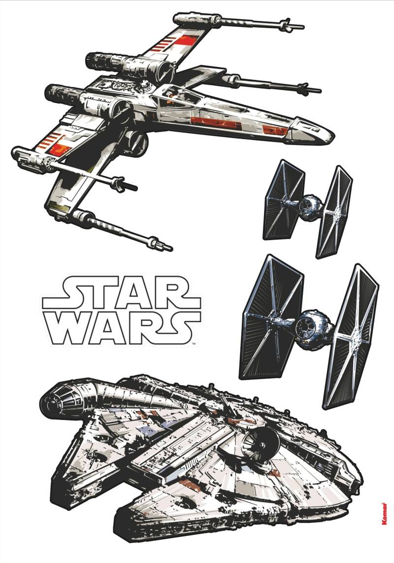 Komar Wandtattoo »Star Wars Spaceships - Grösse 100 x 70 cm«, (5 St.), selbstklebend, Wandsticker, Kinderzimmer von Komar