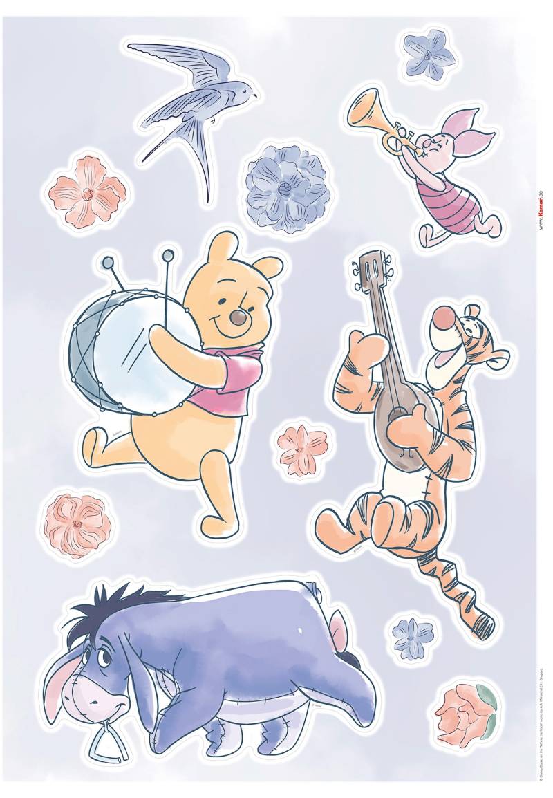 Komar Wandtattoo »Winnie the Pooh - Flowers & Music - Grösse 50 x 70 cm«, (12 St.), selbstklebend, Wandsticker, Kinderzimmer von Komar