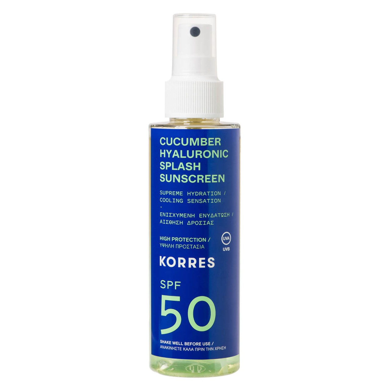 Korres Care - Cucumber Hyaluronic Splash Sunscreen SPF50 von Korres