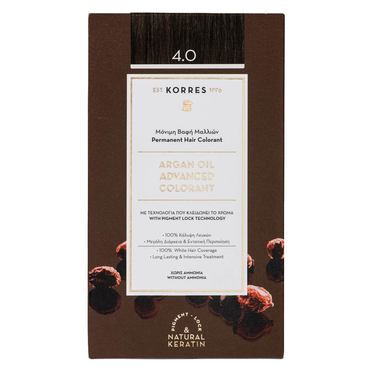 Korres Color - Argan Oil Advanced Hair Colorant Brown 4.0 von Korres