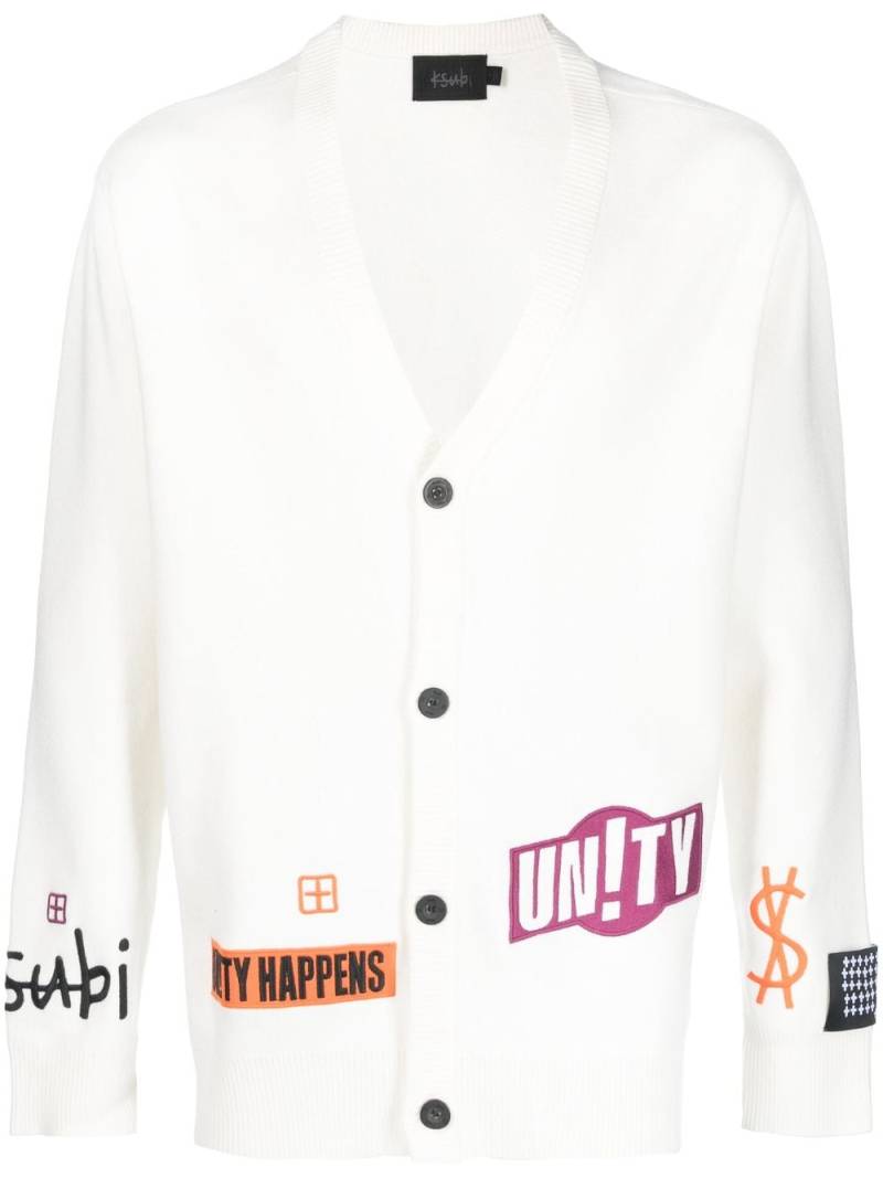 Ksubi Collective logo-patch cardigan - White von Ksubi