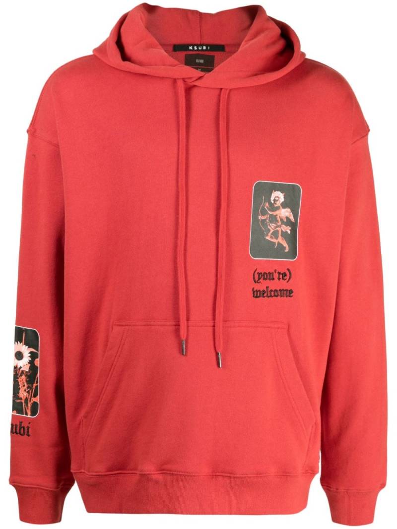 Ksubi graphic-print cotton hoodie - Red von Ksubi