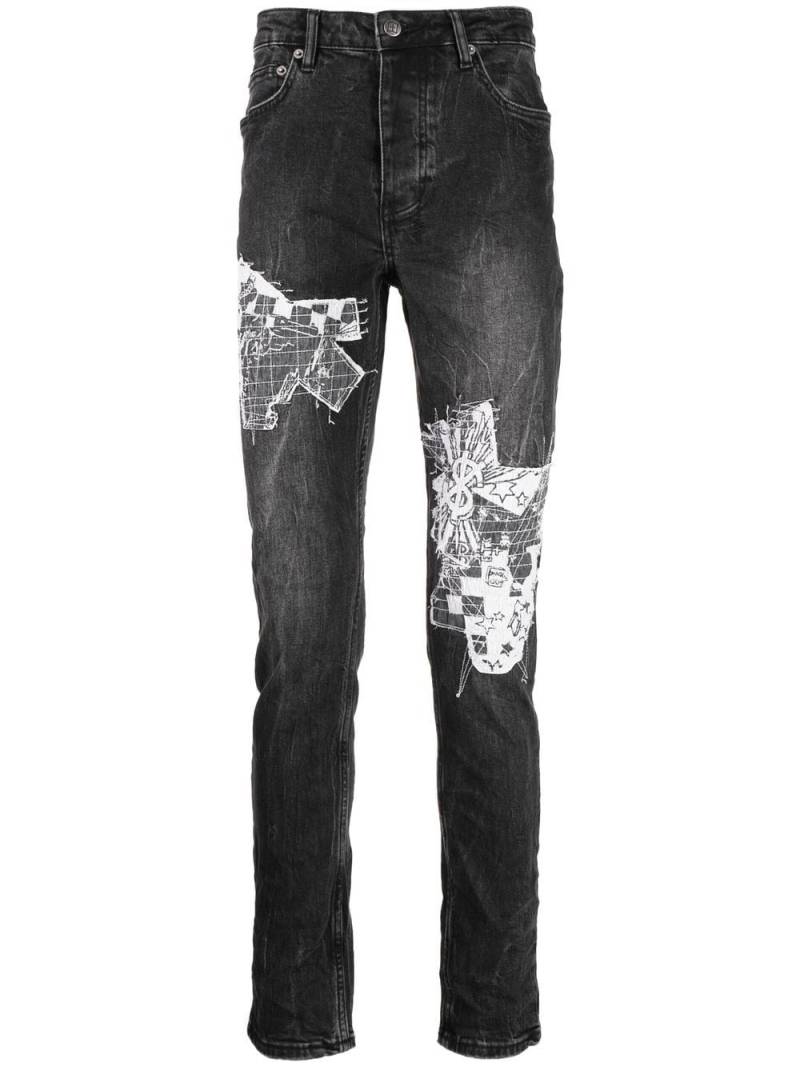Ksubi graphic-print skinny jeans - Grey von Ksubi