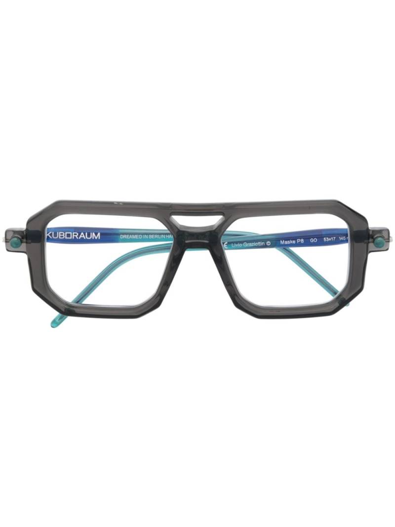 Kuboraum clear-lenses pilot-frame glasses - Grey von Kuboraum