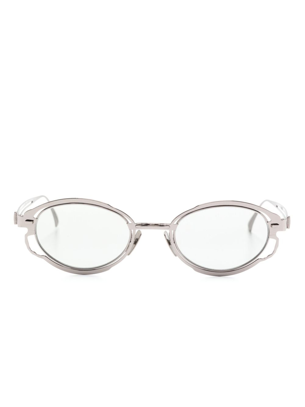 Kuboraum H01 oval-frame sunglasses - Silver von Kuboraum