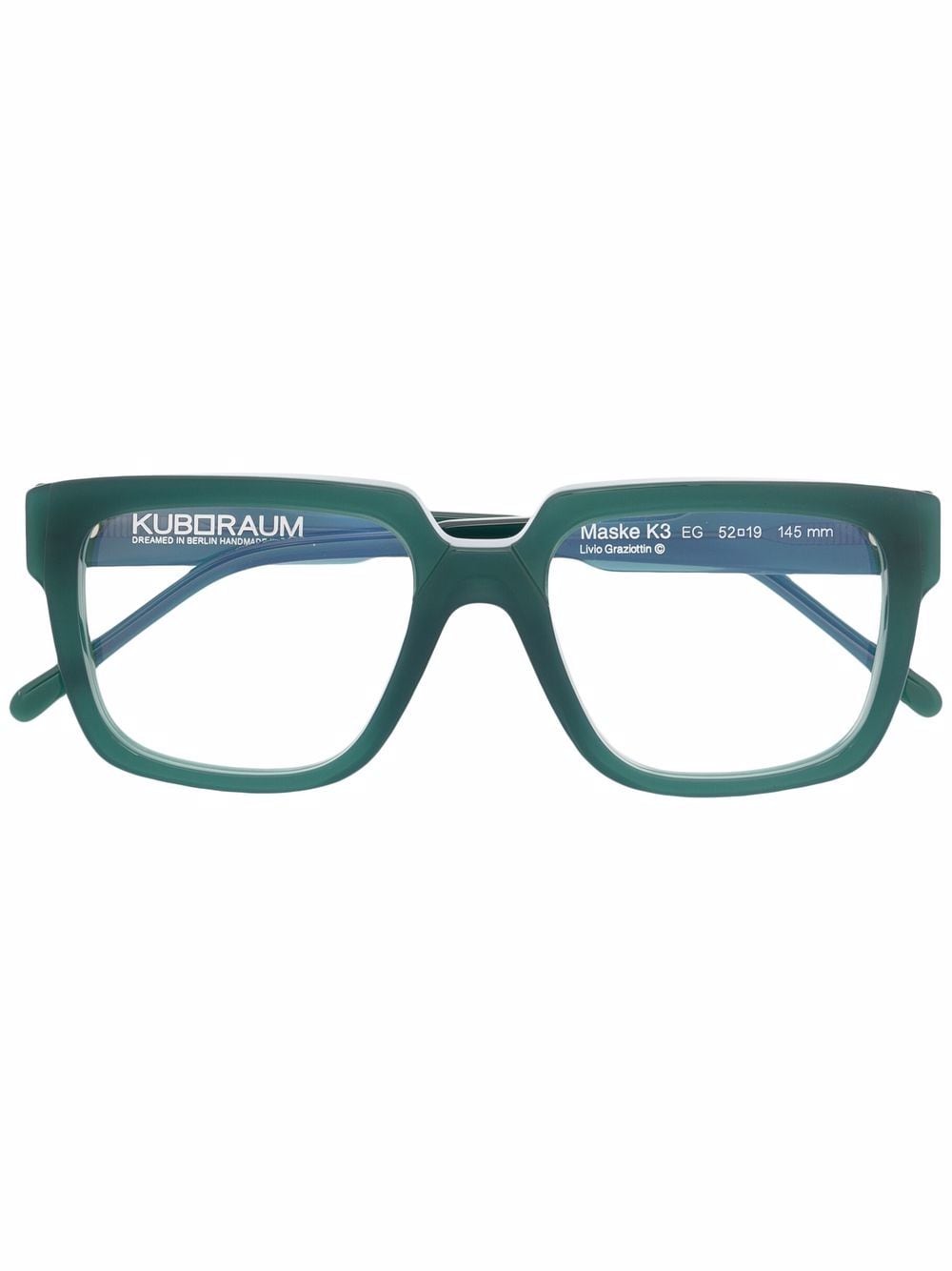 Kuboraum K3 square-frame glasses - Green von Kuboraum