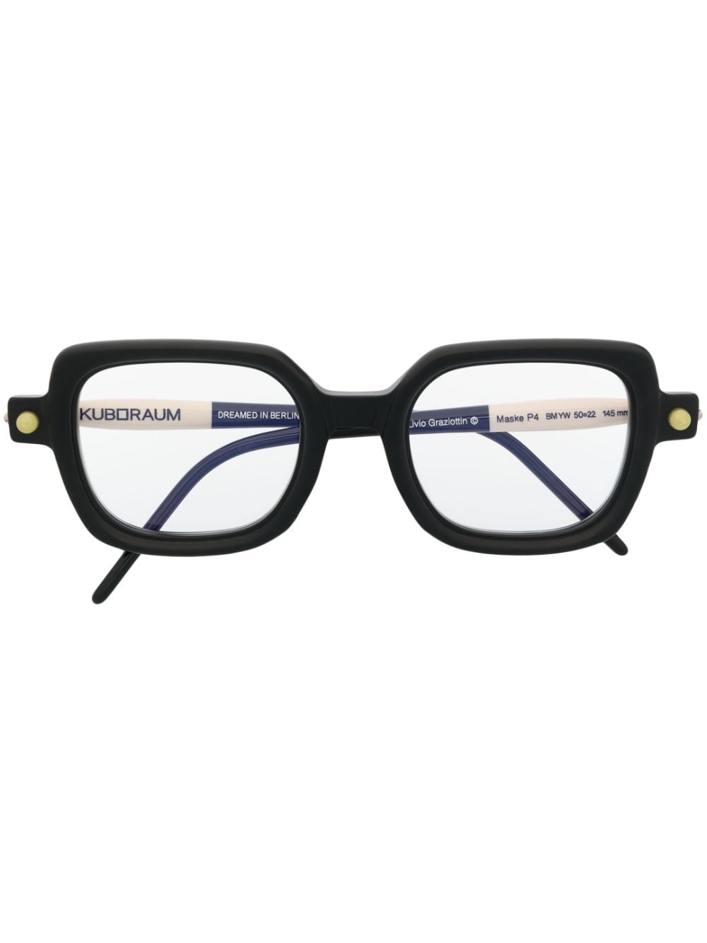 Kuboraum P4 square-frame glasses - Black von Kuboraum