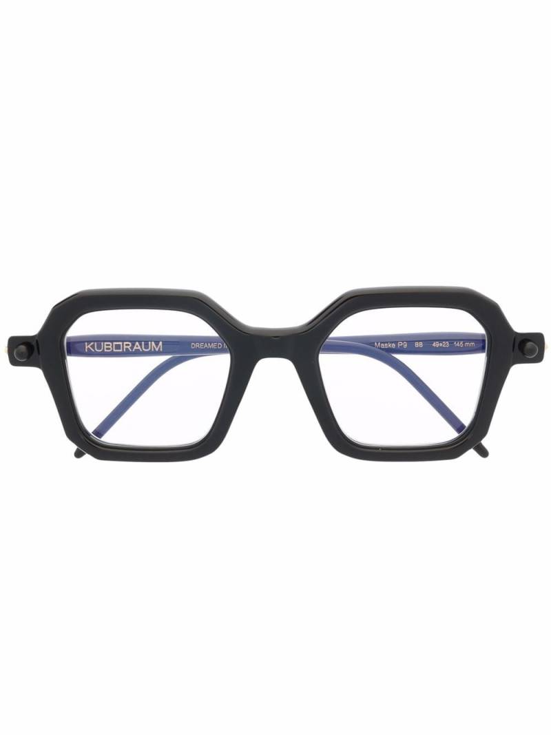 Kuboraum P9 square-frame glasses - Black von Kuboraum