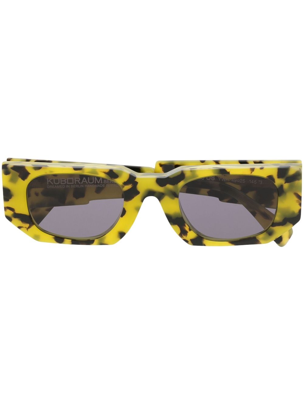 Kuboraum U8 rectangle-frame tinted sunglasses - Yellow