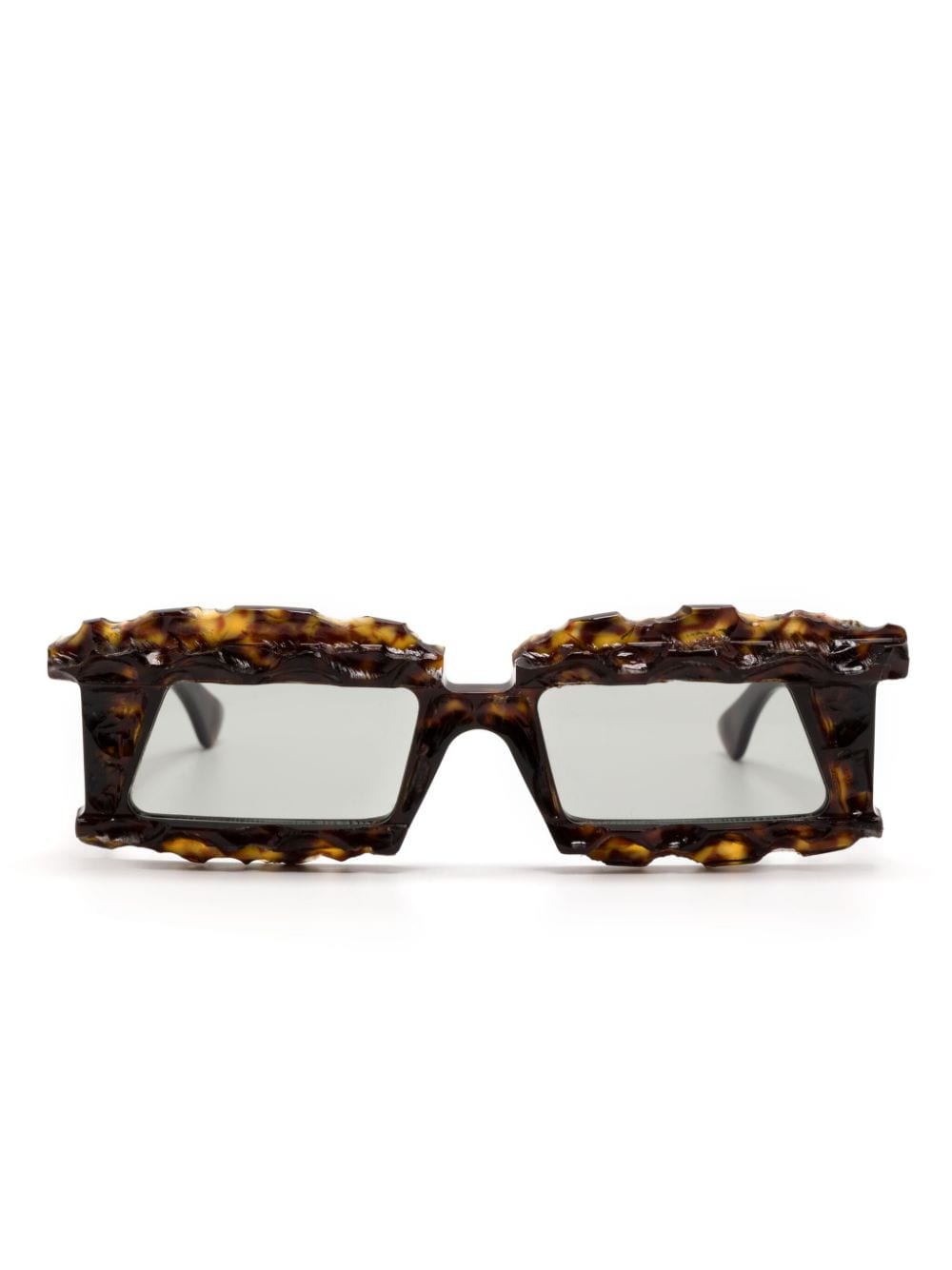 Kuboraum X21 rectangle-frame sunglasses - Brown von Kuboraum