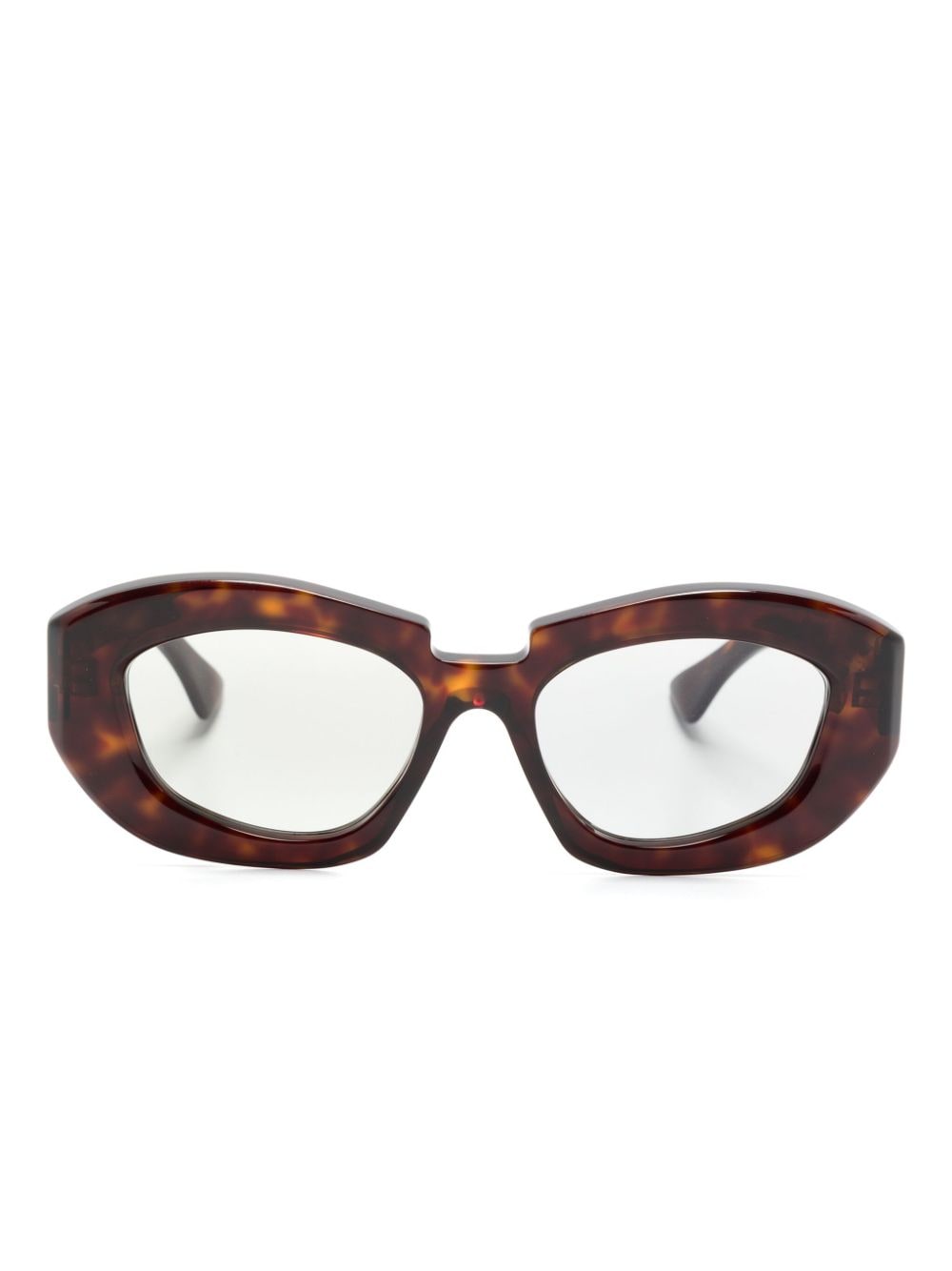 Kuboraum X23 geometric-frame sunglasses - Brown von Kuboraum