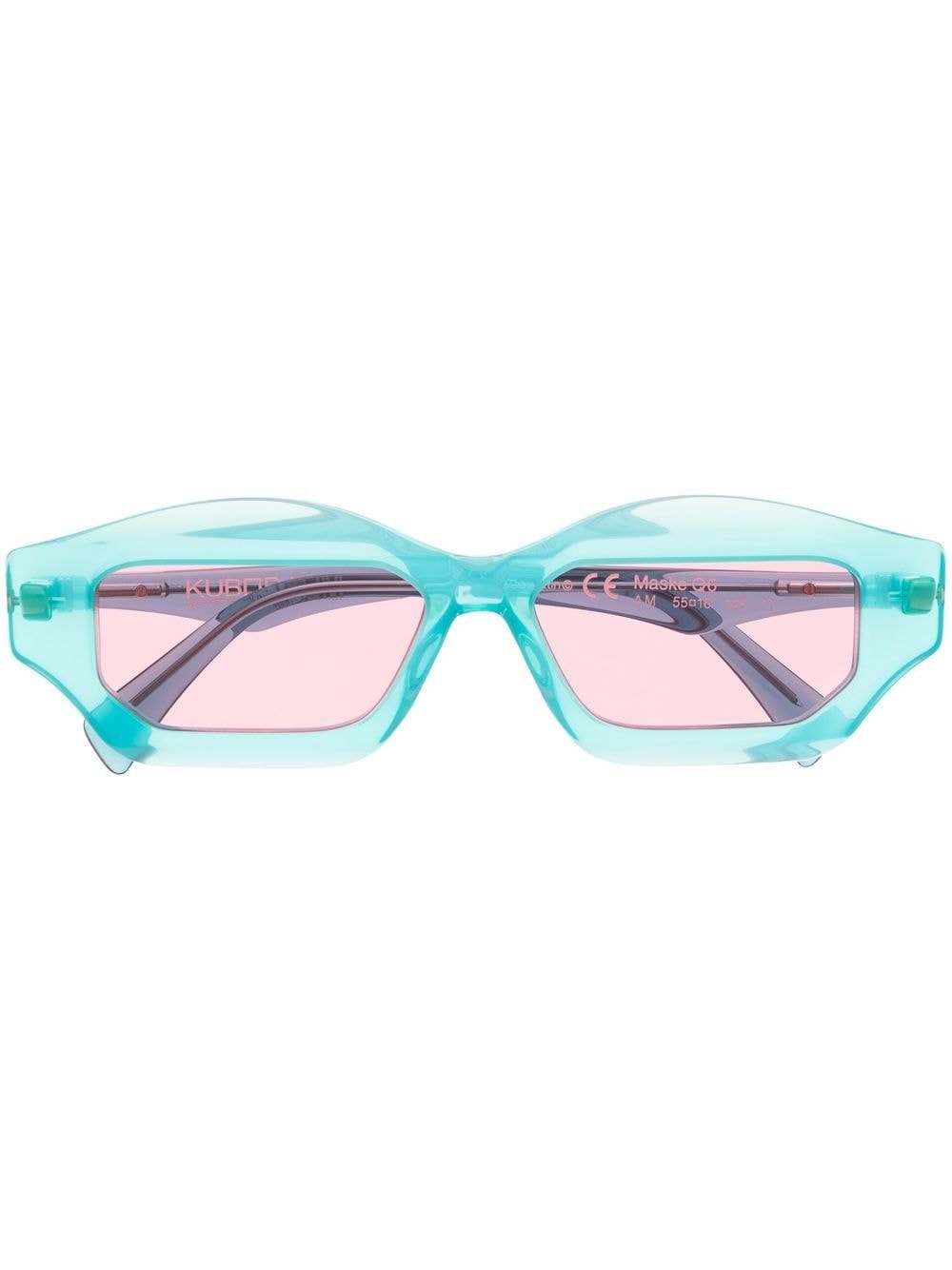 Kuboraum angular slim-frame sunglasses - Blue von Kuboraum