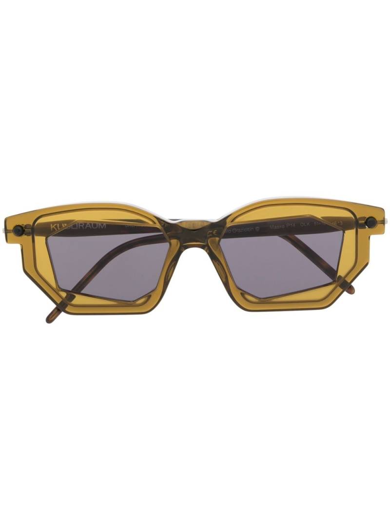 Kuboraum geometric-frame tinted sunglasses - Green von Kuboraum