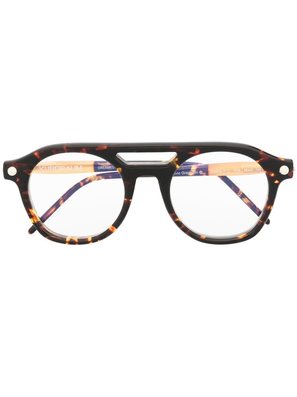 Kuboraum round-frame glasses - Brown von Kuboraum