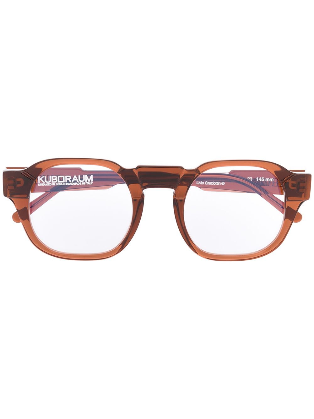 Kuboraum round frame optical glasses - Brown von Kuboraum