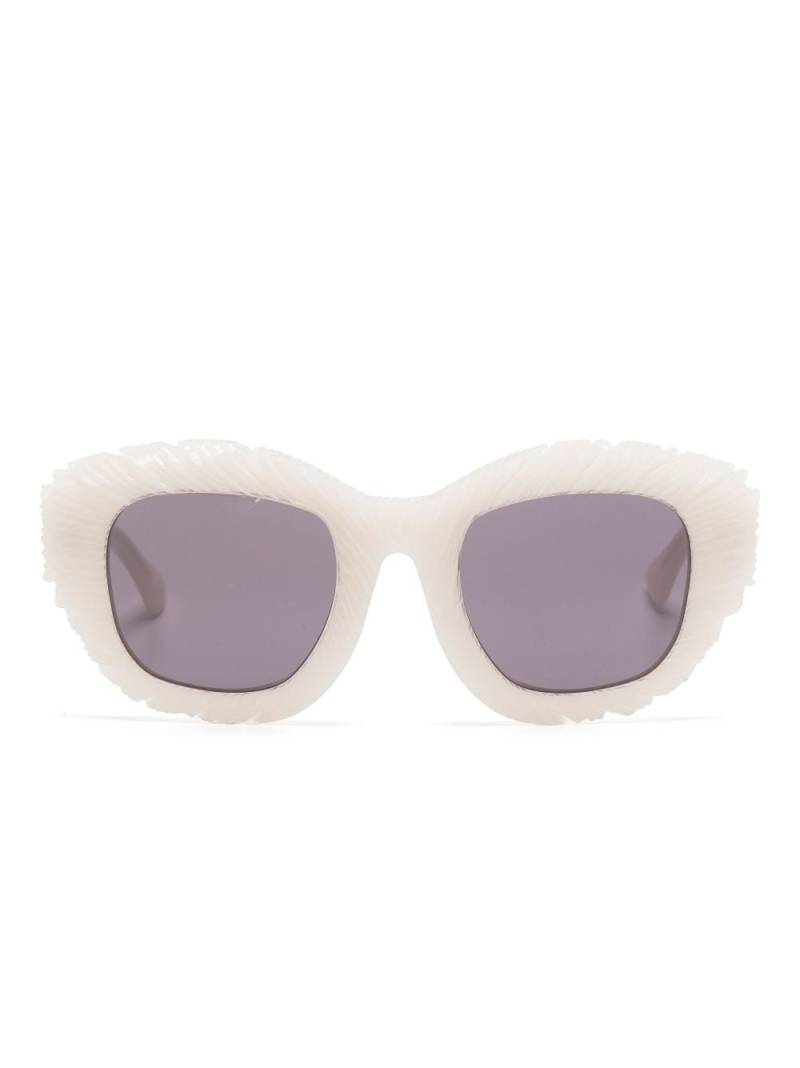Kuboraum square-frame textured sunglasses - White von Kuboraum