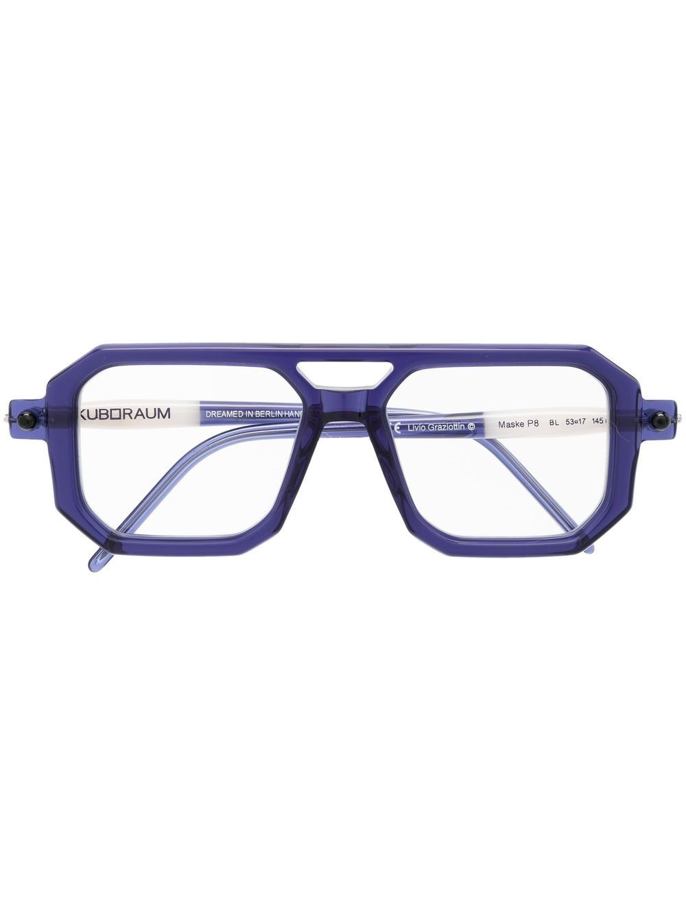 Kuboraum square-frame tinted sunglasses - Blue von Kuboraum