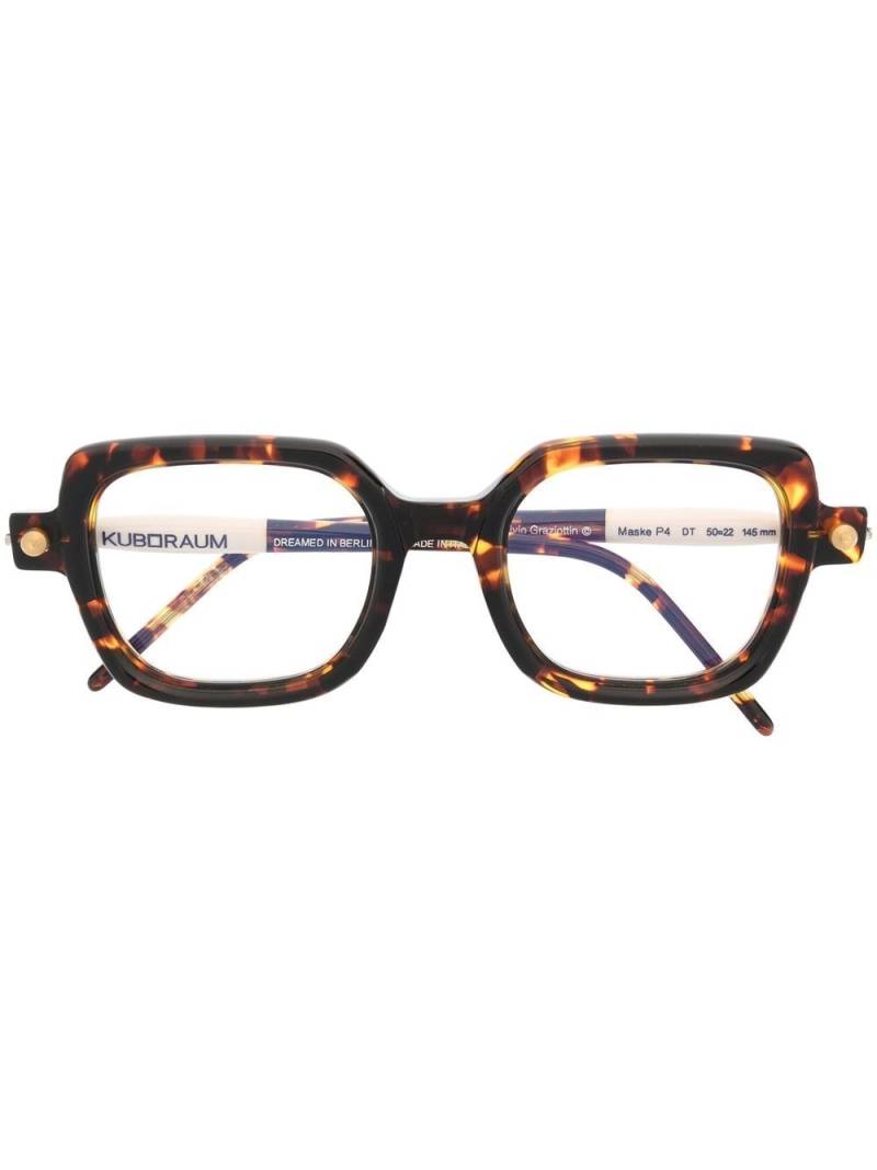 Kuboraum tortoiseshell-effect optical glasses - Brown von Kuboraum