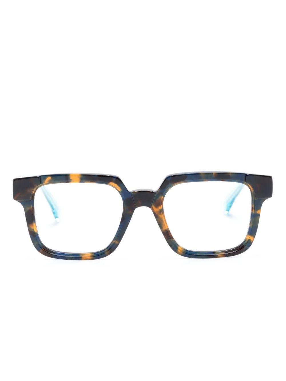 Kuboraum tortoiseshell-effect square-frame glasses - Brown von Kuboraum