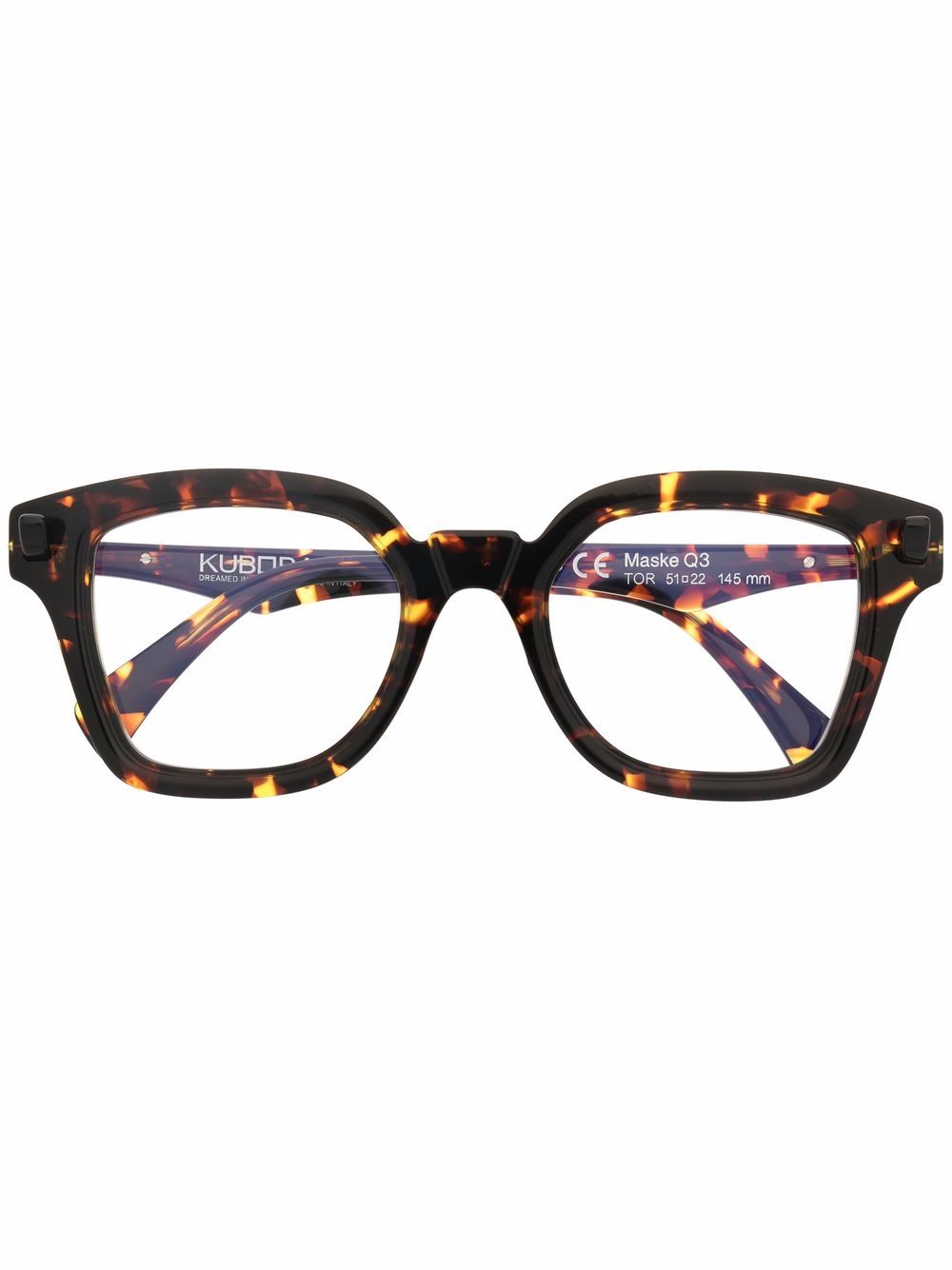 Kuboraum tortoiseshell-frame glasses - Brown von Kuboraum